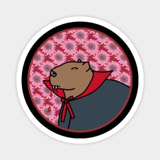 Portrait of a Halloween Horror Vampire Capybara Magnet